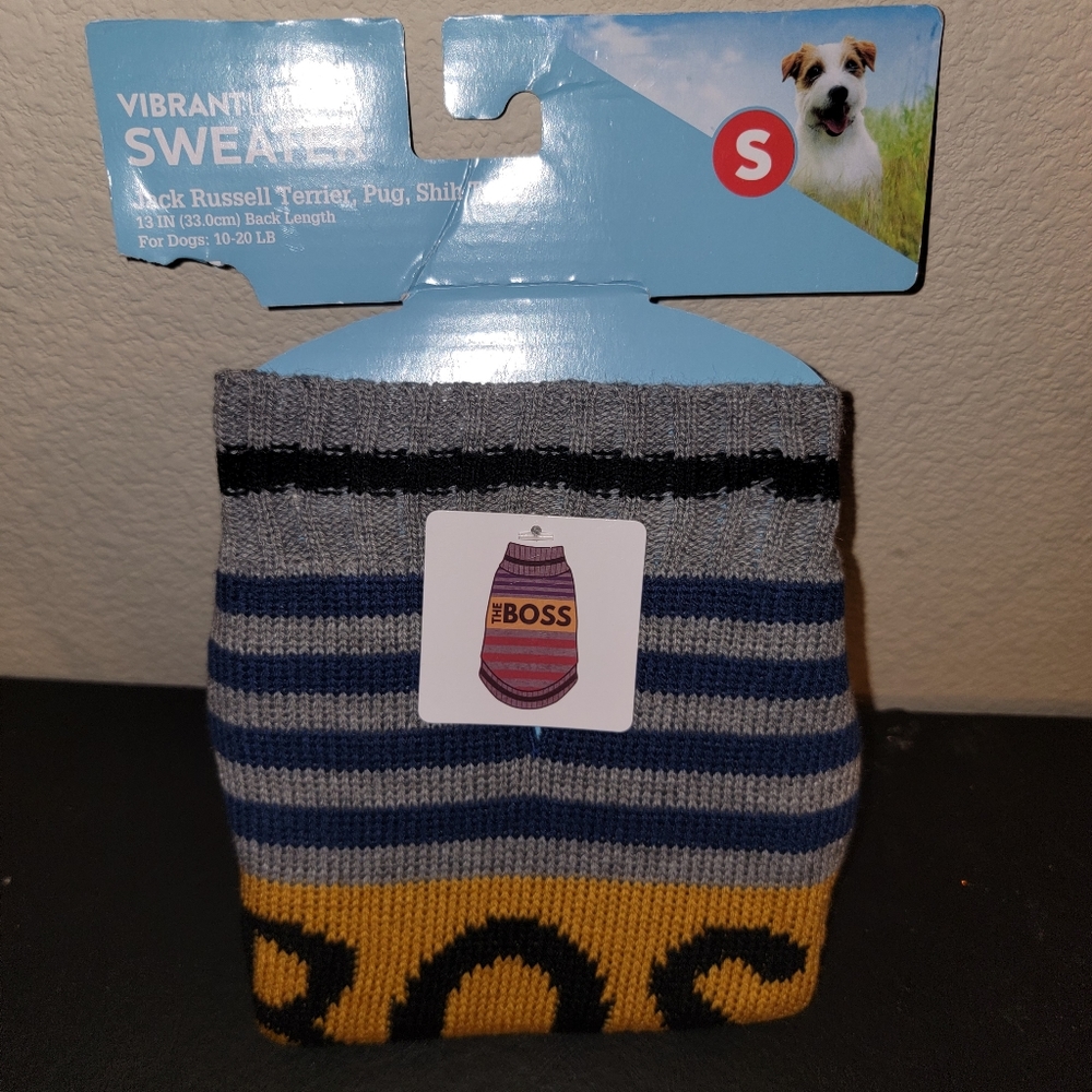 Vibrant Life THE BOSS Dog Sweater Size Small 13"